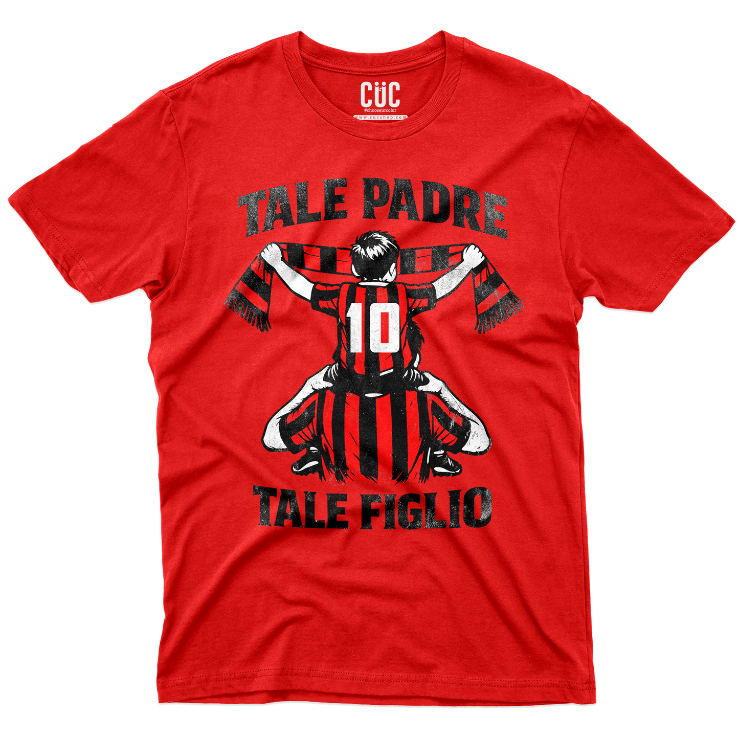 T-SHIRT Festa del Papà padre Tifoso come il figlio ROSSO NERO Rossa #chooseurcolor