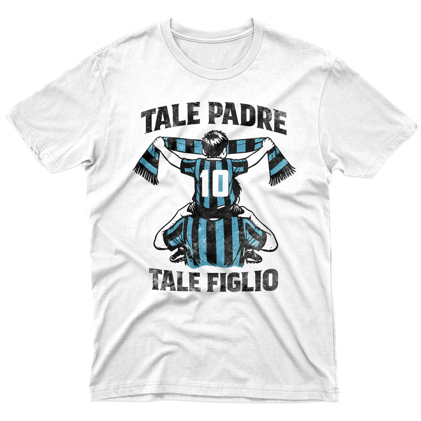 T-SHIRT Festa del Papà padre Tifoso come il figlio NERO AZZURRO #chooseurcolor