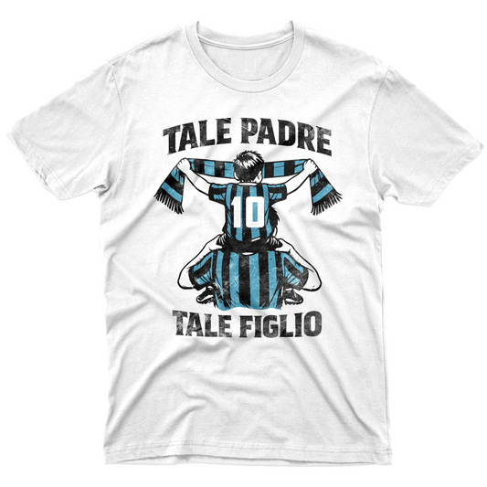 T-SHIRT Festa del Papà padre Tifoso come il figlio NERO AZZURRO #chooseurcolor