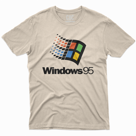 T-SHIRT CUC Maglietta retrògrafica nostalgica anni 90 95 NERD Sabbia M [IMGKEY:SAN:M:1]