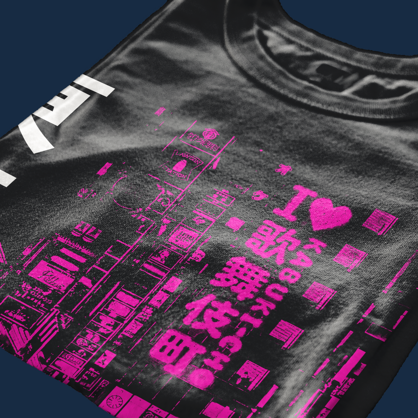 T-SHIRT CUC Tokyo i love Kabuki cho street art Japan Nera M [IMGKEY:BLA:M:4]