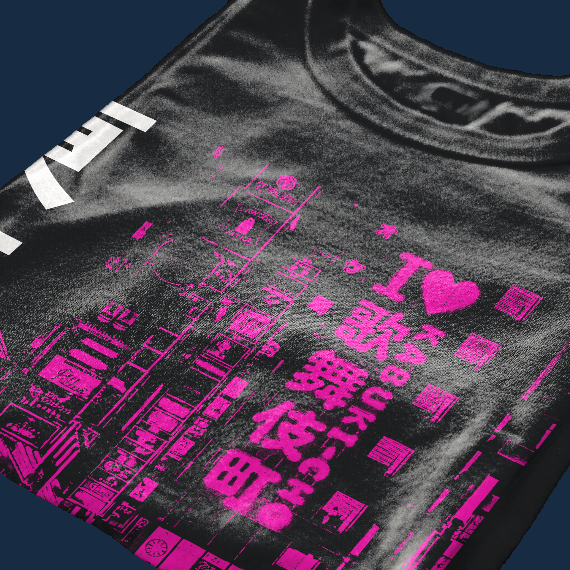 T-SHIRT CUC Tokyo i love Kabuki cho street art Japan Nera M [IMGKEY:BLA:M:4]