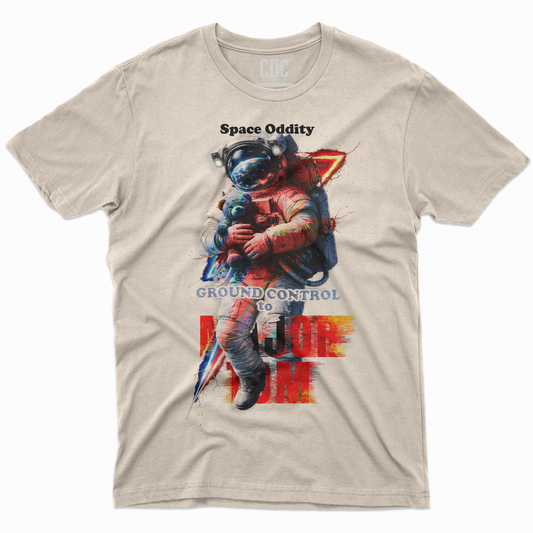 T-SHIRT CUC MAJOR TOM space oddity David Bowie best song Ground control Sabbia M [IMGKEY:SAN:M:1]