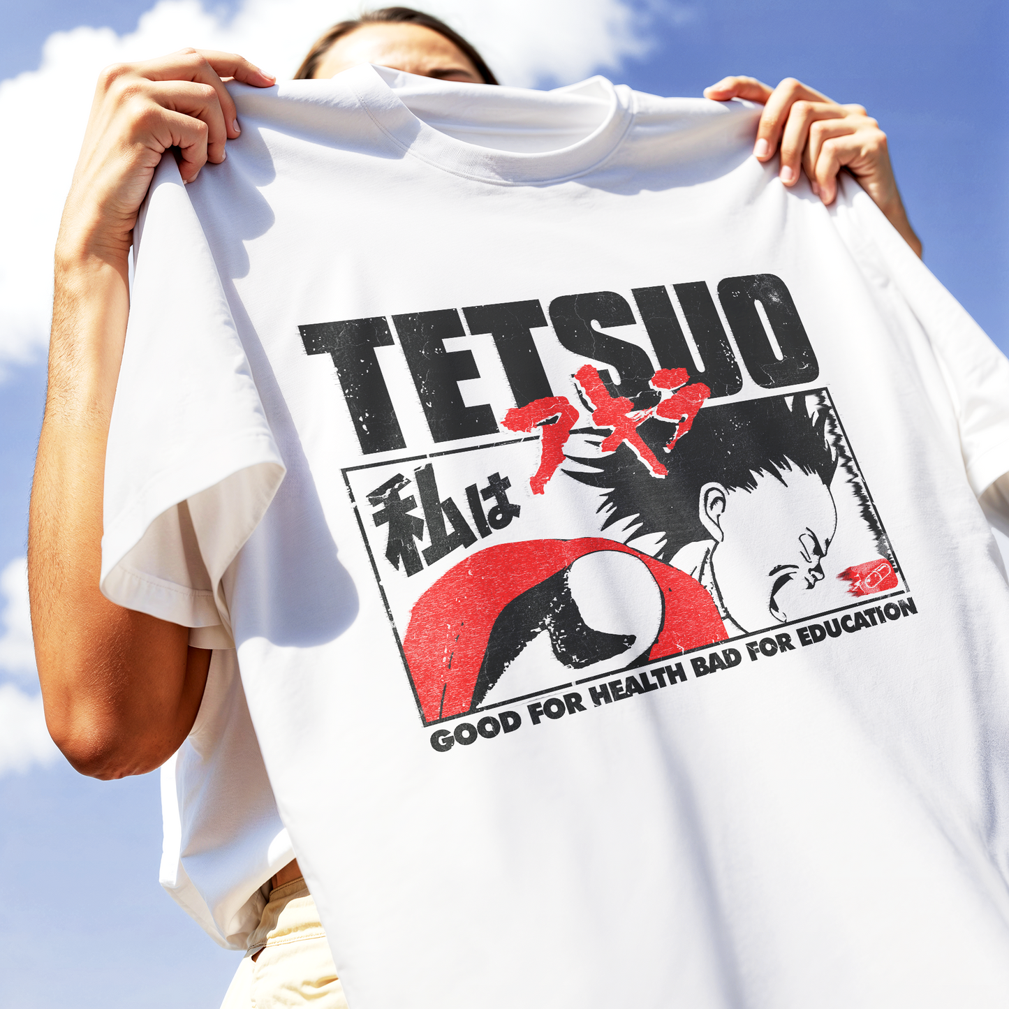 T-SHIRT CUC Io Sono Tetsuo Anime Manga Cult Pop colture Cyberpunk Akira Bianca M [IMGKEY:WHI:M:3]