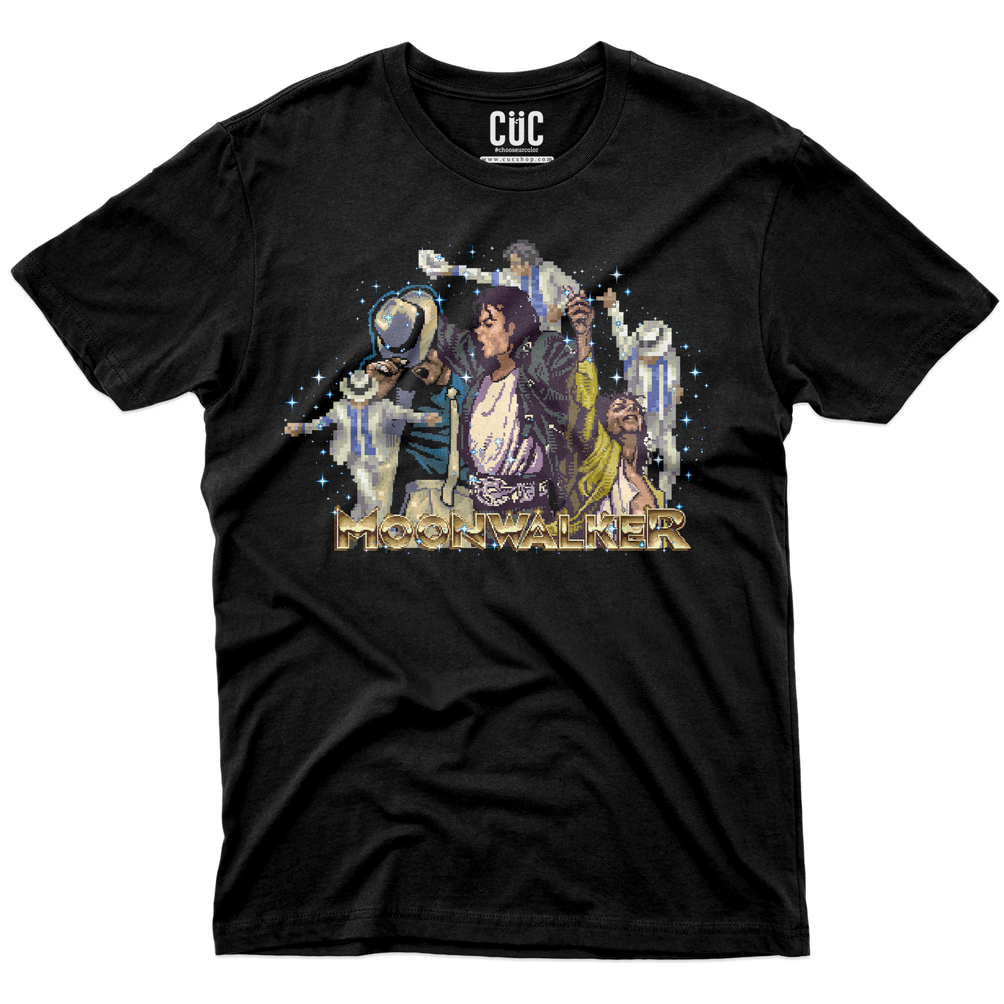 T-SHIRT CUC MOONWALKER Jako PIXEL ART game film anni 90 King of Pop Nera M [IMGKEY:BLA:M:1]