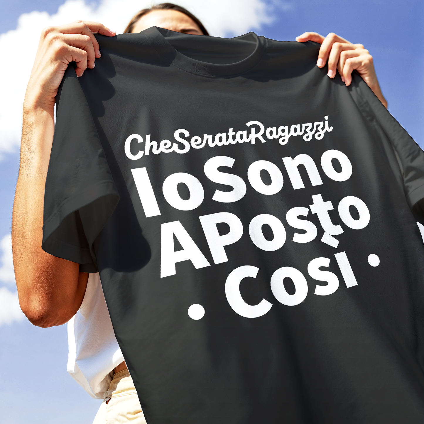 T-SHIRT CUC IO SONO A POSTO COSì divertente regalo simpatica tv italiana Nera M [IMGKEY:BLA:M:2]