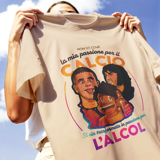 T-SHIRT ALCOL CALCIO cresci e bevi meme Sabbia M [IMGKEY:SAN:M:2]