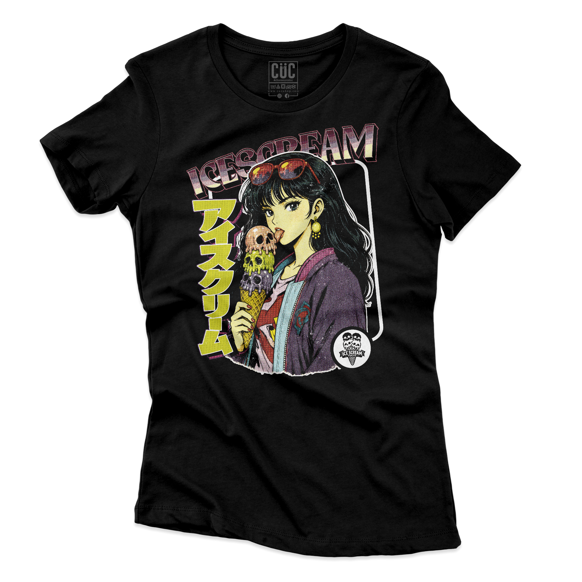 T-SHIRT JAPAN ICE SCREAM estate cool Toky Nera M [IMGKEY:BLA:M:4]