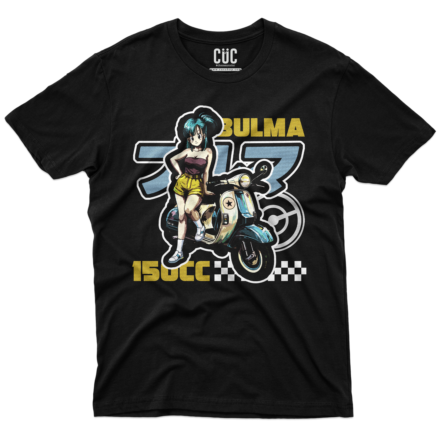 T-SHIRT CUC ANIME BULMA 150CC motorino e classic manga Nera M [IMGKEY:BLA:M:1]