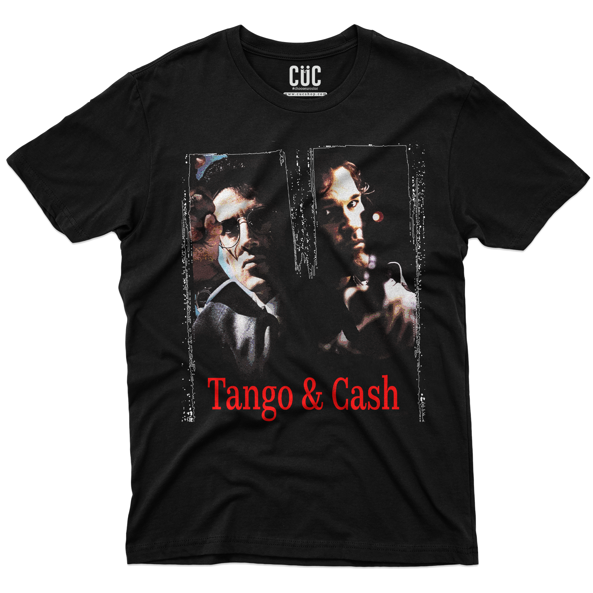 T-SHIRT CUC TANGO & CASH Cult Film Anni 90 vintage Stallone e Russell Nera M [IMGKEY:BLA:M:1]