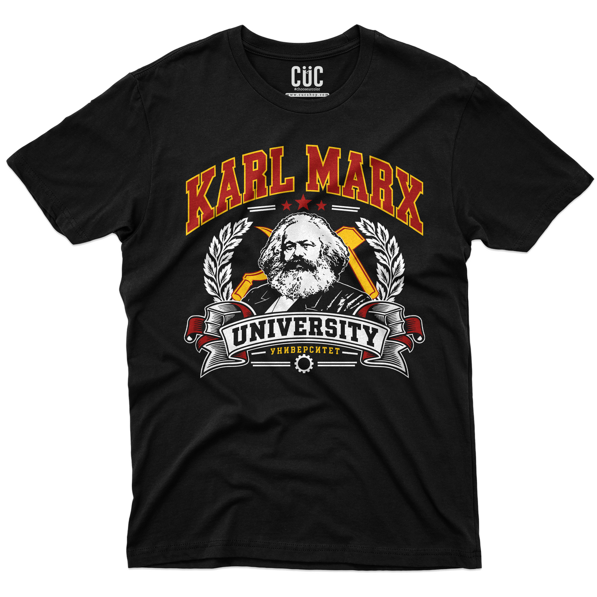T-SHIRT CUC Karl Marx University Anti Capitalismo Nera M [IMGKEY:BLA:M:1]