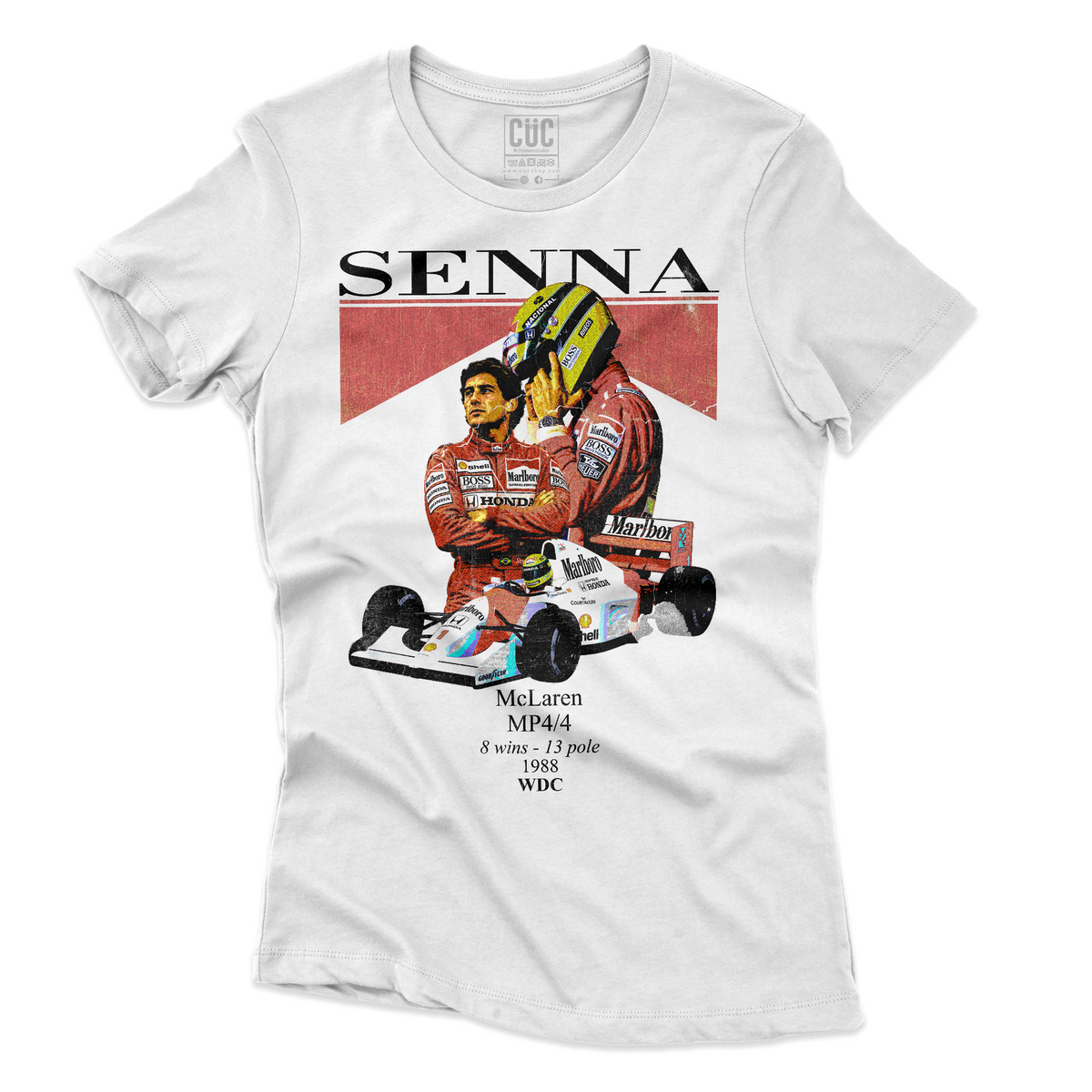 T-SHIRT CUC Miti dell automobilismo Senna Bianca M [IMGKEY:WHI:M:3]