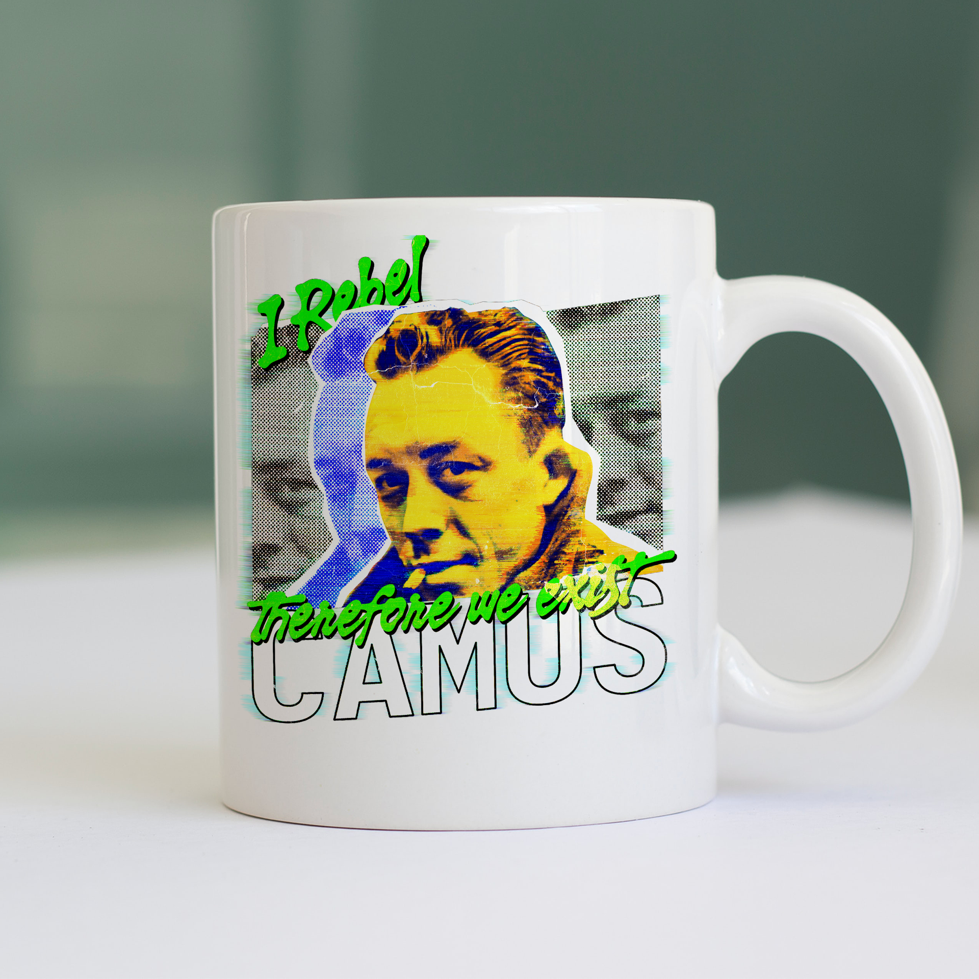 TZ I REBEL THEREFORE WE EXIST Camus Filosofo Cool Bianca M [IMGKEY:WHI:M:1]