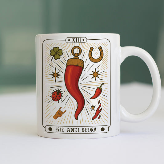 Tazza KIT ANTI SFIGA fortuna sfortuna Tarocchi Bianca #chooseurcolor