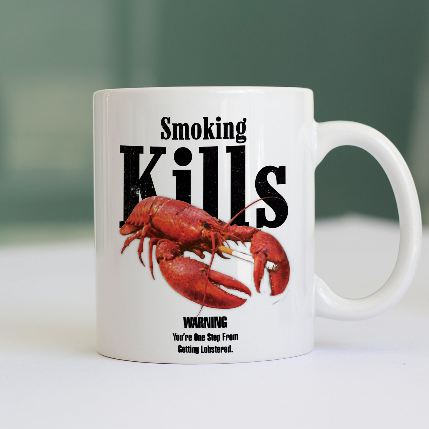 Tazza Smoking Kills Lobster divertente aragosa Bianca #chooseurcolor