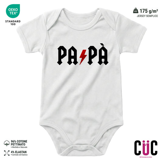 BODY BAMBINO PAPA ACDC Bianca M [IMGKEY:WHI:M:1]