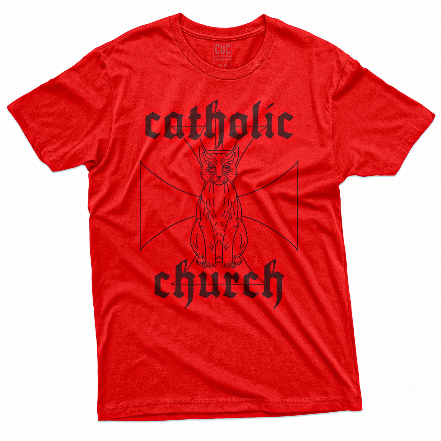 CUC T-Shirt CAT HOLIC CHURCH - Gatti - divertente #chooseurcolor