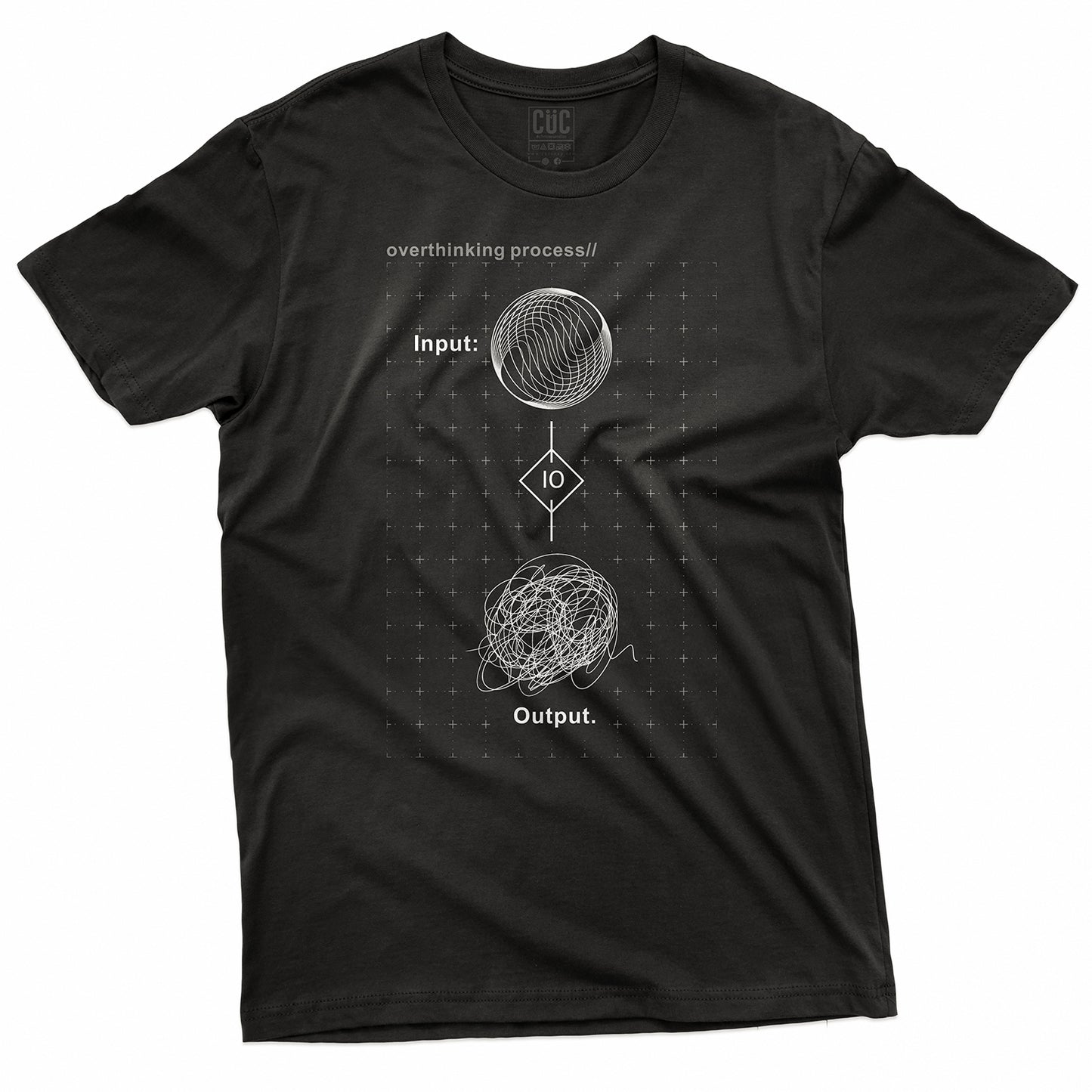T-SHIRT CUC INPUT OUTPUT MINIMAL - Divertente - Overthinking  #chooseurcolor