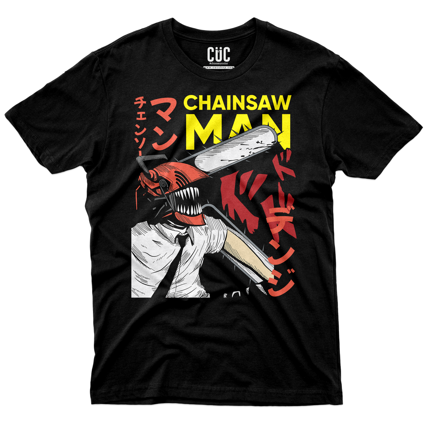 CUC T-Shirt DENJI - anime manga cartoon - Chainsaw - Pochita - Demon Hunter - chooseurcolor