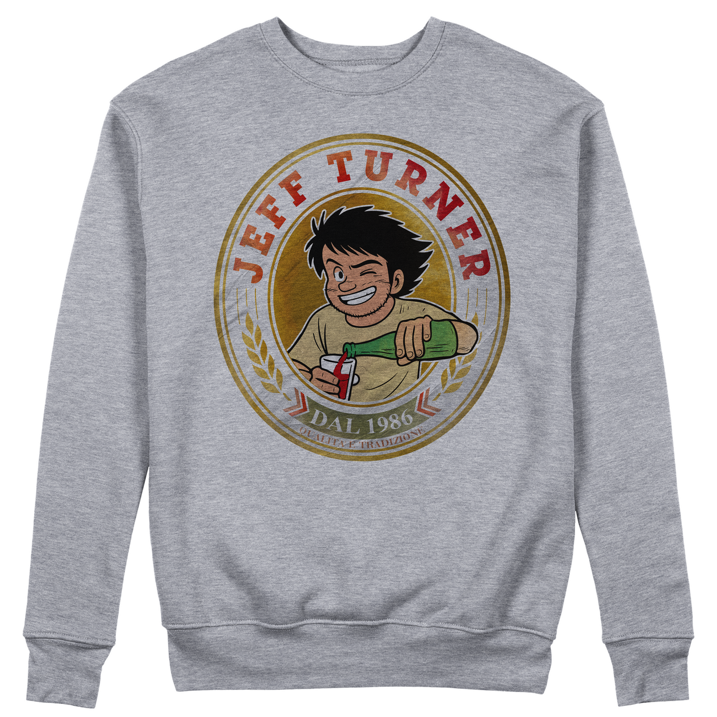 Felpa Girocollo JEFF TURNER - Tradizione e Qualità dal 1986 - Holly anime e manga #chooseurcolor