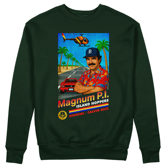 Felpa Girocollo unisex MAGNUM P.I. PIXEL - game old school cooper island #chooseurcolor