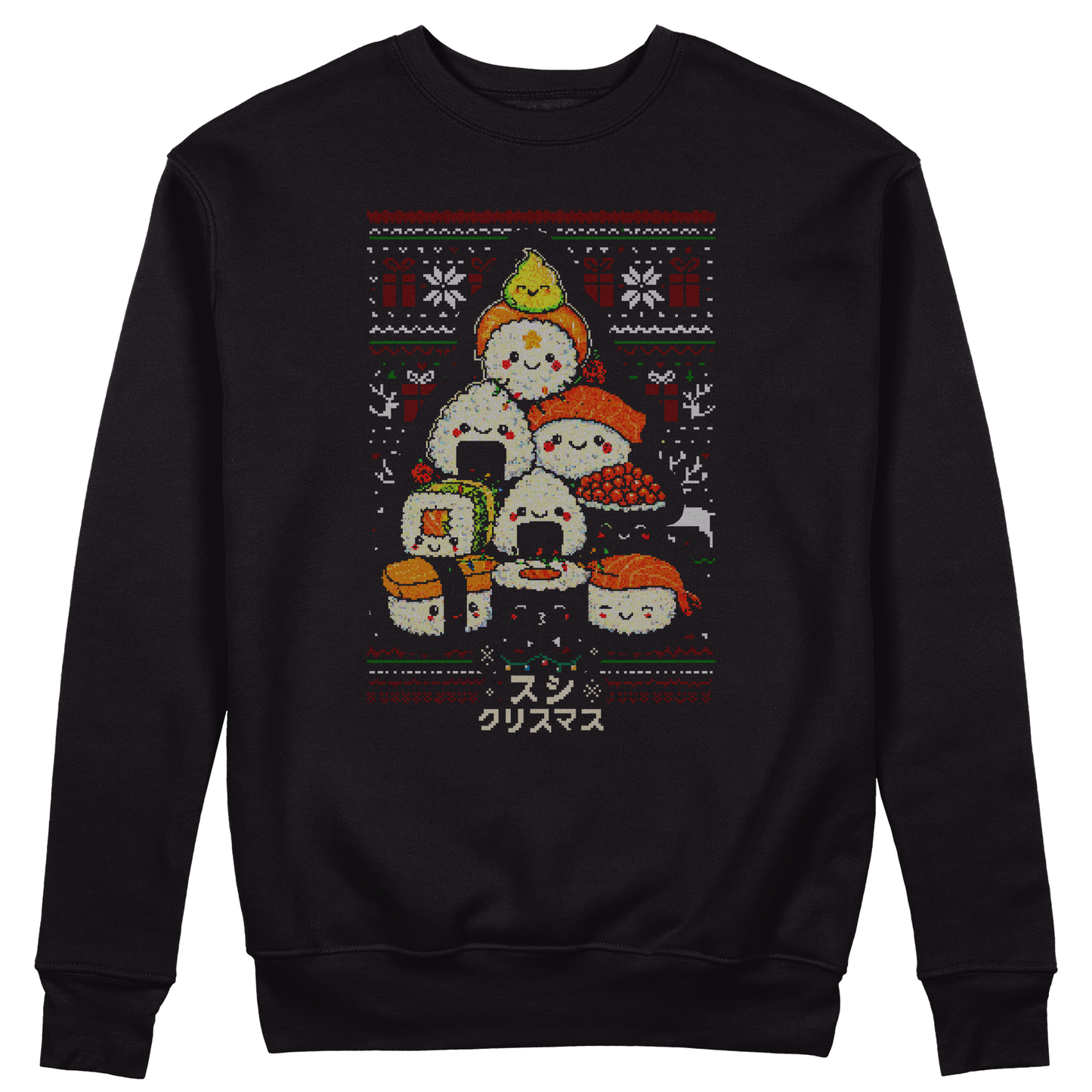 Felpa Girocollo unisex SUSHI XMAS TREE - natale giappone - cibo simpatica #chooseurcolor