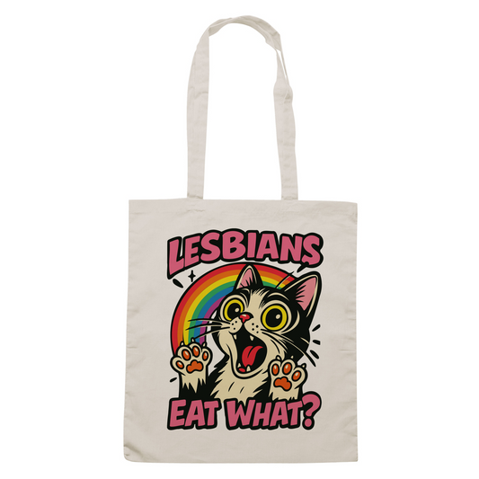 BAG CUC LE$BIANS EAT WHAT? - divertente - pride - umorismo - cat - gatto arcobaleno #chooseurcolor