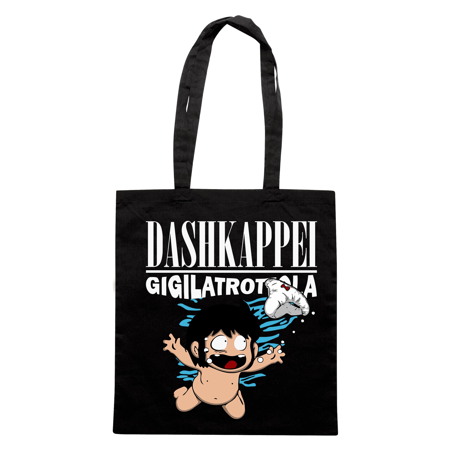 SHOPPER DASH KAPPEI NEVERMIND Gigi la trottola divertente anime Nera