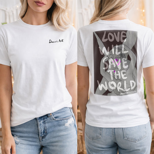 T-SHIRT LOVE Bianca  Fronte e Retro #chooseurcolor