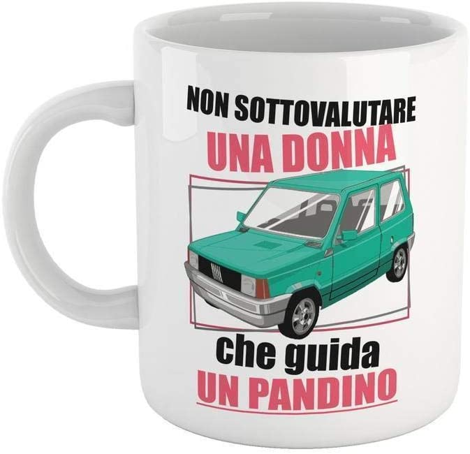 Cadet Blue Tazza Non Sottovalutare Una Donna Che Guida Una Panda - Mug Simpatica - Choose ur Color Cuc shop