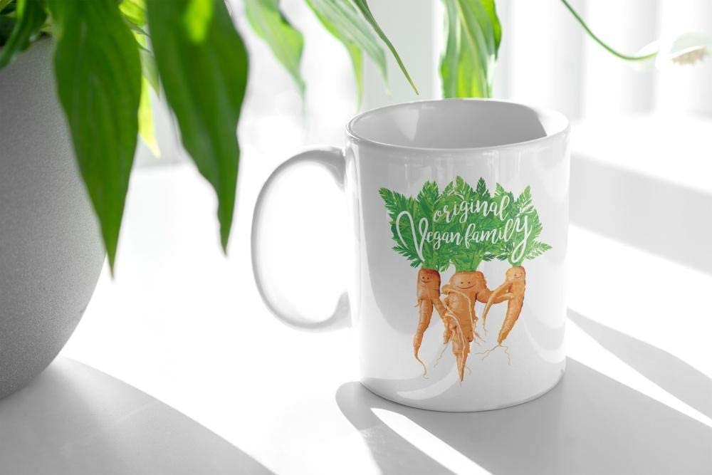 Dark Olive Green Tazza Vegetarian - Mug Vegan Family Carrot - Carota - Choose ur Color Cuc shop