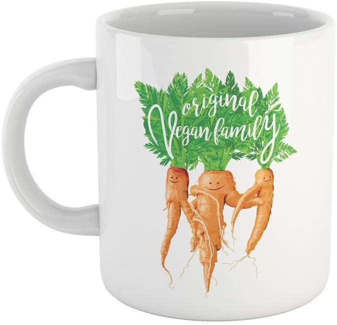 Medium Sea Green Tazza Vegetarian - Mug Vegan Family Carrot - Carota - Choose ur Color Cuc shop