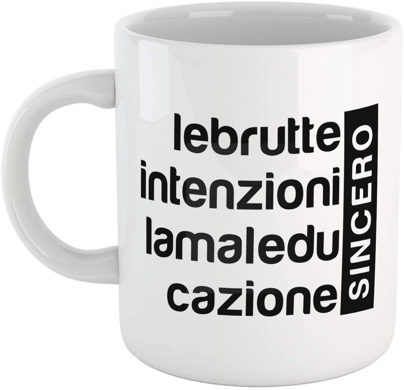 Lavender Tazza Le brutte intenzioni la maleducazione - Meme sulla Frase del Festival Cantata da Morgan Verso Bugo - Choose ur Color Cuc shop