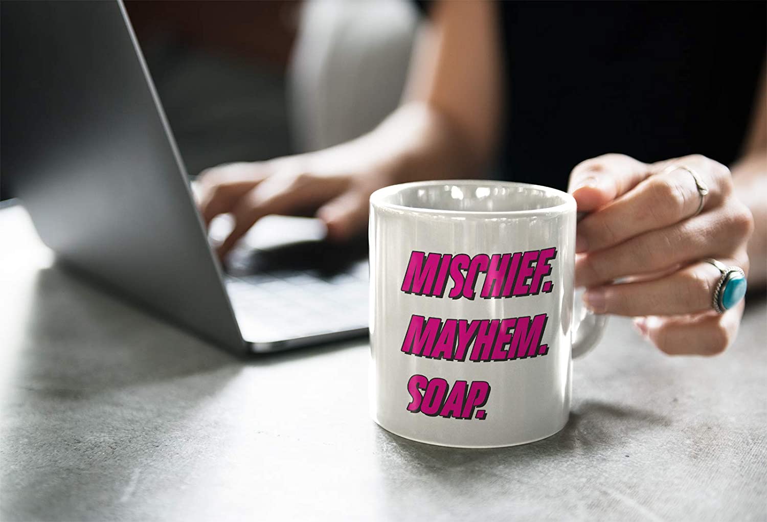 Maroon Tazza Fight Club - Mug Mishief Mayhem Soap - Choose Ur Color Cuc shop