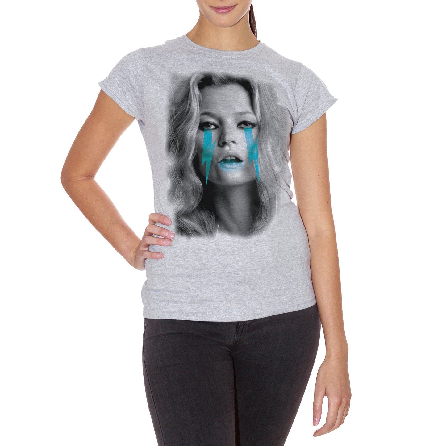 White T-Shirt Kate Moss Vintage Star Black And White - FAMOSI CucShop