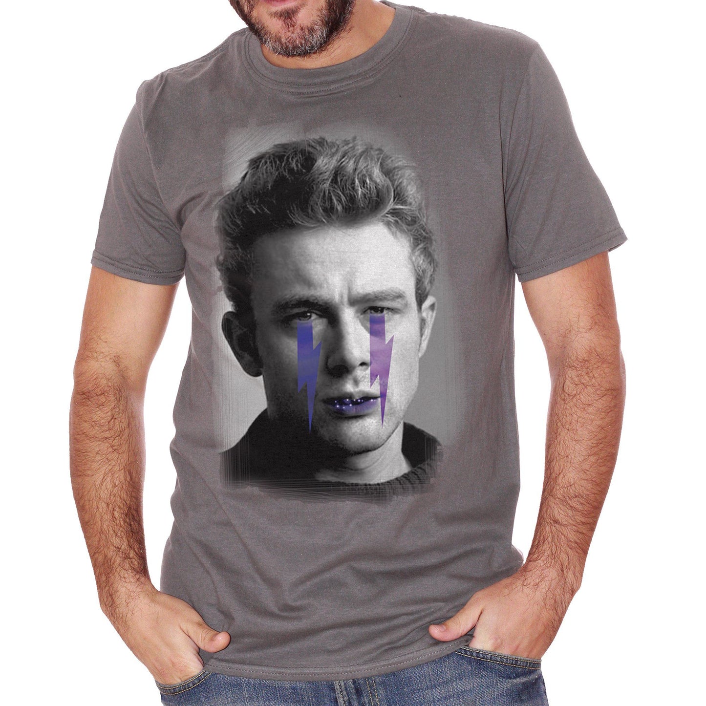 Dim Gray T-Shirt James Dean Vintage Star Black And White - FAMOSI CucShop