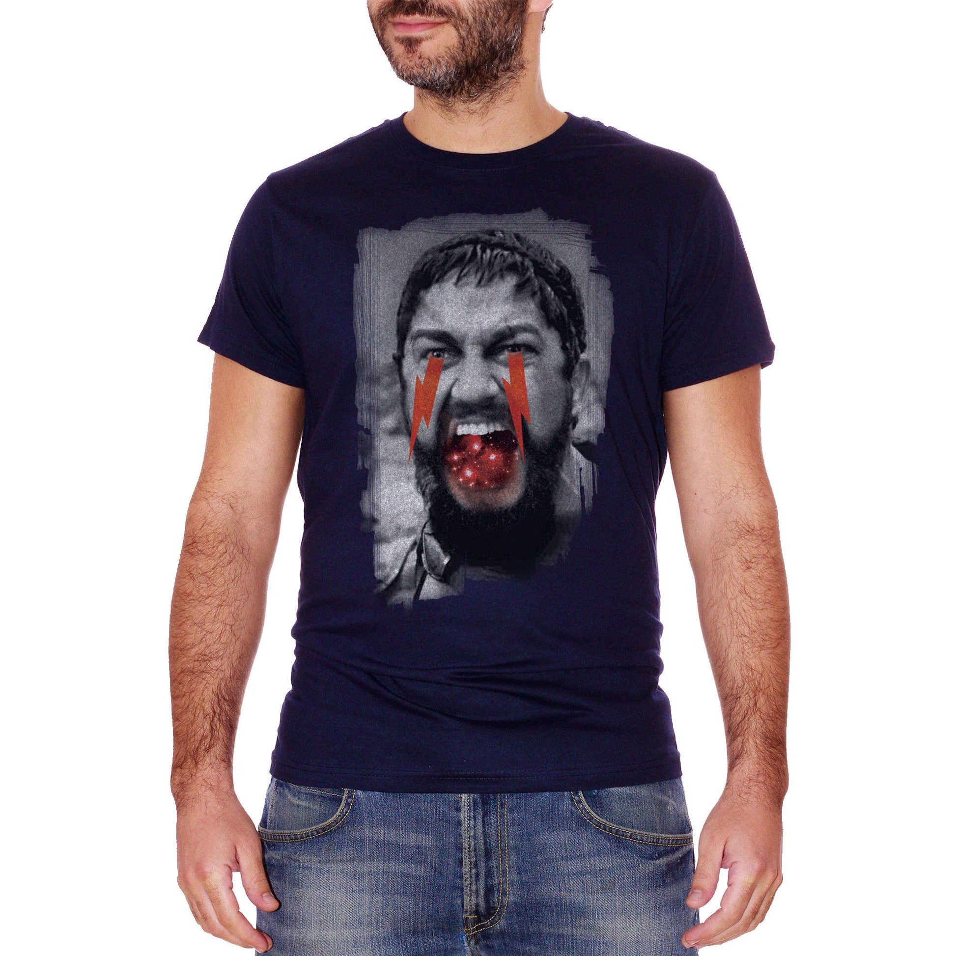 Black T-Shirt Sparta Leonida 300 Movie Film Vintage Star Black And White - FILM CucShop