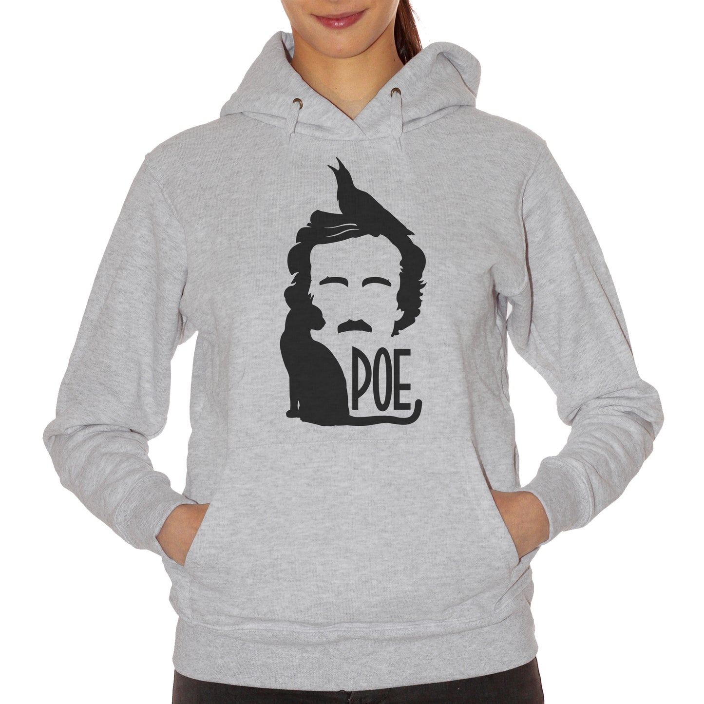 Gray Felpa Edgar Allan Poe Horror Black Cat Crow - FAMOSI CucShop