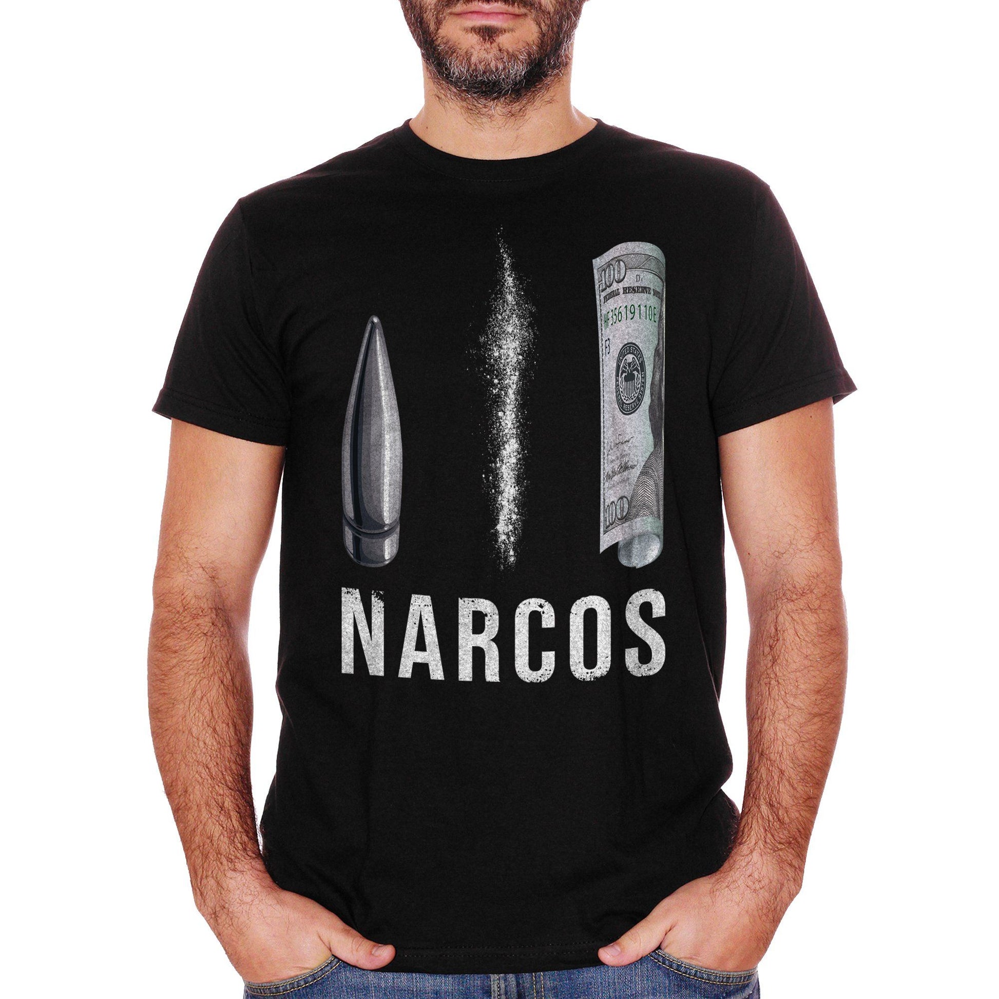 White T-Shirt Narcos - FILM CucShop