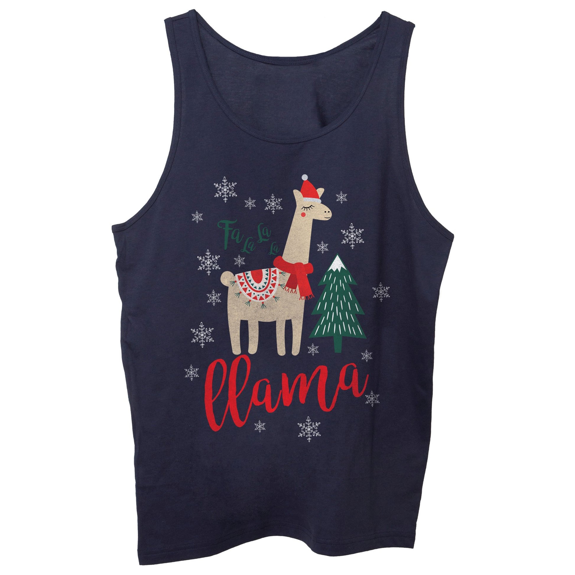 Dark Slate Gray Canotta Fa La La La Llama Xmas Christmas Natale - FILM CucShop