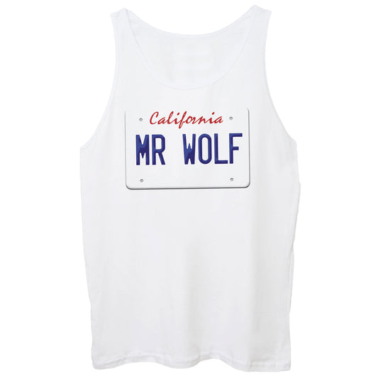 White Smoke Canotta Mr Wolf Targa Pulp Fiction California - FILM CucShop