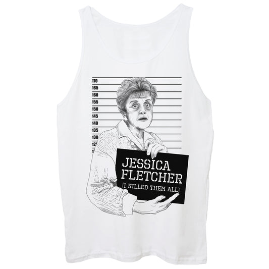 White Smoke Canotta Jessica Fletcher Mugshot Killed Them All Signora In Giallo Murder - FILM CucShop