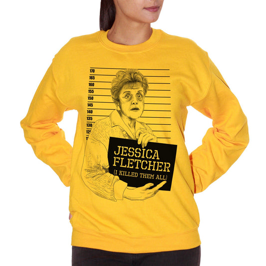 White Felpa Girocollo Jessica Fletcher Mugshot Killed Them All Signora In Giallo Murder - FILM CucShop