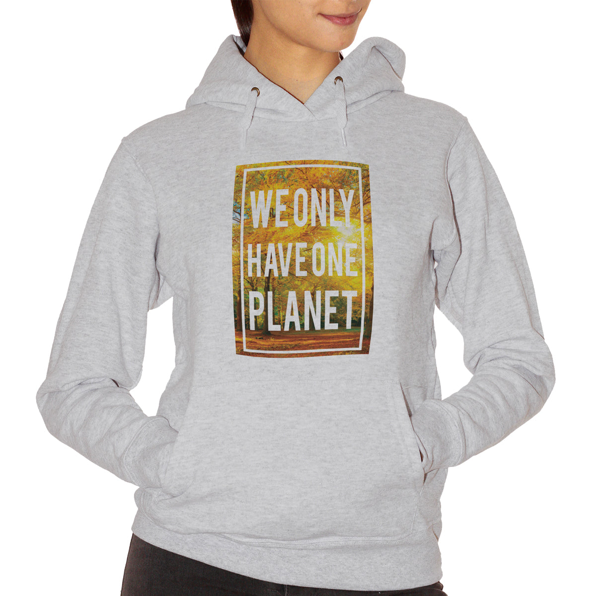 Felpa cappuccio CUC - We Only Have One Planet Nature Leaf Autumn - SOCIAL #chooseurcolor - CUC chooseurcolor