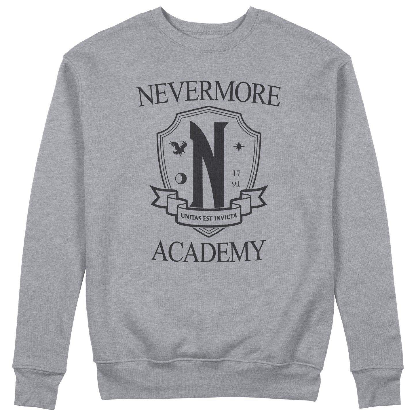 CUC Felpa Girocollo - NEVERMORE ACADEMY GREY- Mercoledì - ADDAMS  Unisex #chooseurcolor - CUC chooseurcolor