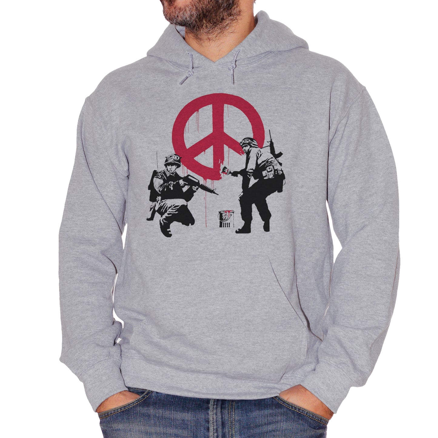 Felpa cappuccio  CUC Banksy Peace - Soldier Wall graffiti #chooseurcolor - CUC chooseurcolor