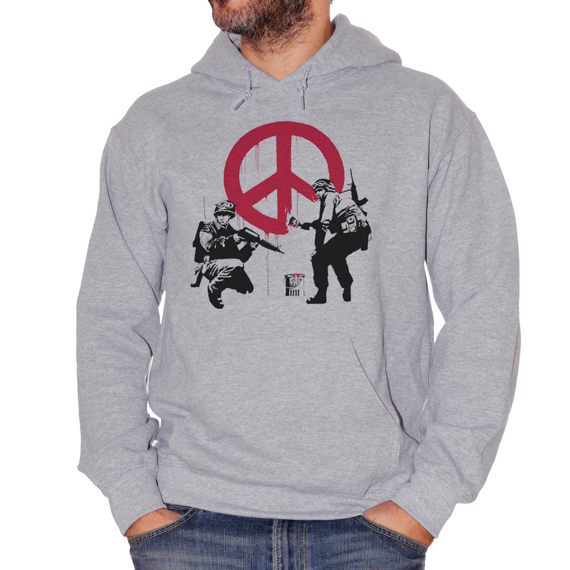 Felpa cappuccio  CUC Banksy Peace - Soldier Wall graffiti #chooseurcolor - CUC chooseurcolor