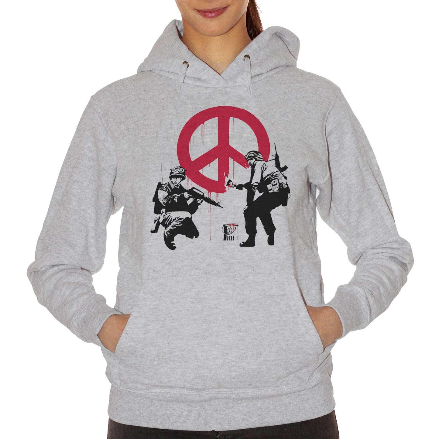 Felpa cappuccio  CUC Banksy Peace - Soldier Wall graffiti #chooseurcolor - CUC chooseurcolor