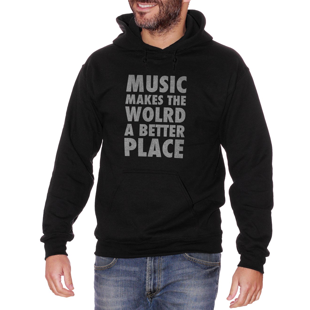 Black Felpa Music Makes The World A Better Place - MUSIC Choose ur color CucShop