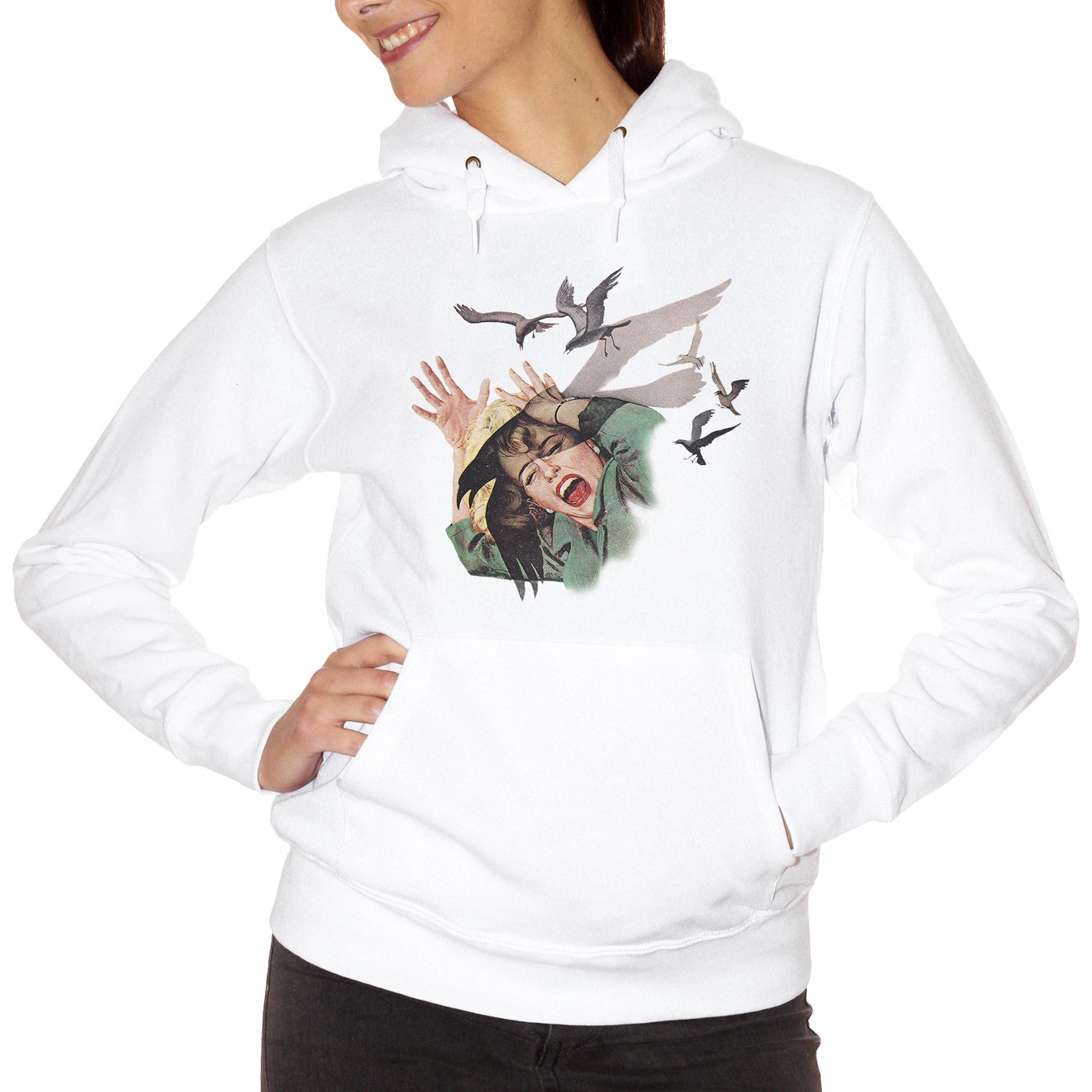 White Smoke Felpa Hitchcock The Birds - FILM Choose ur color CucShop